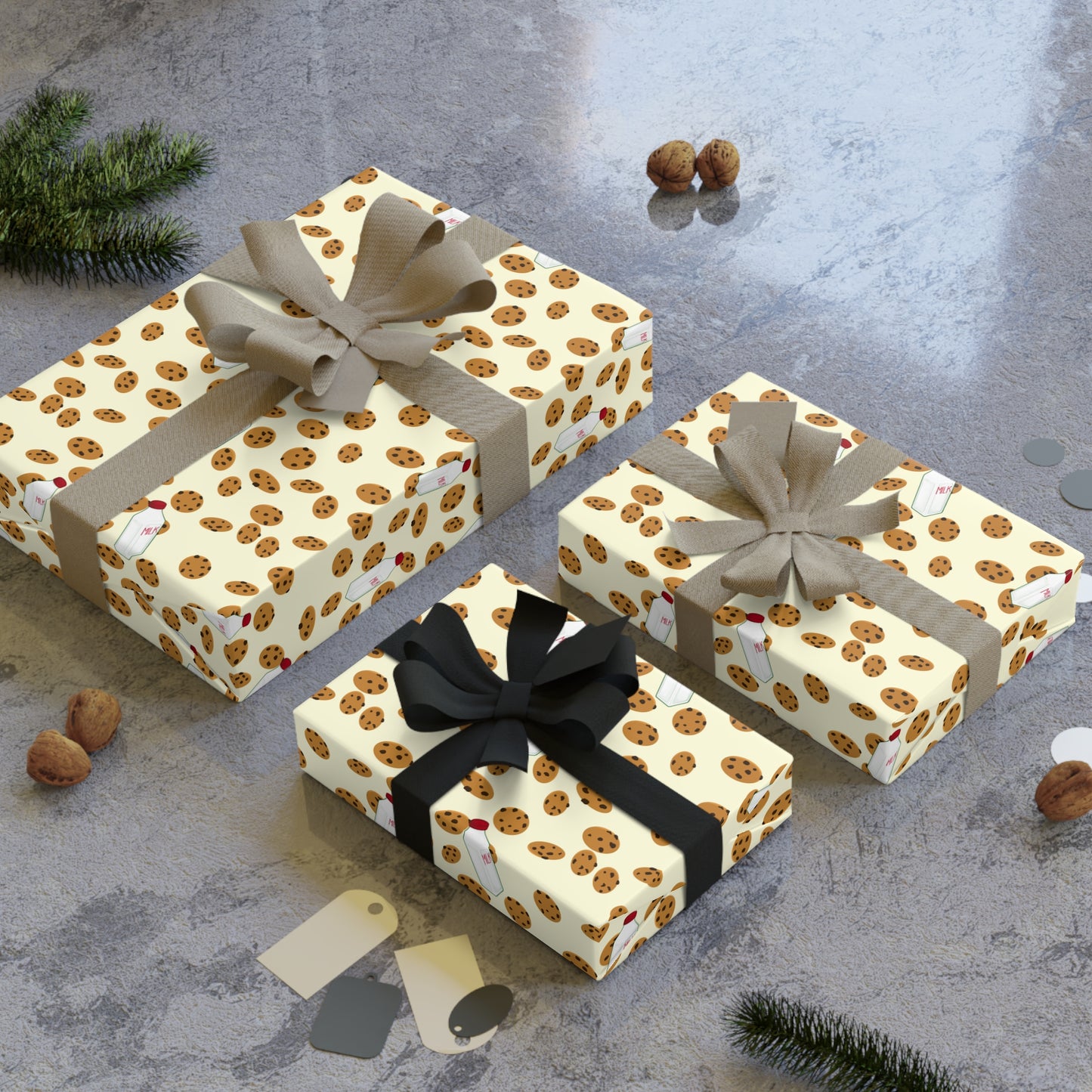 Wrapping Paper Rolls - Milk + Cookies Pattern