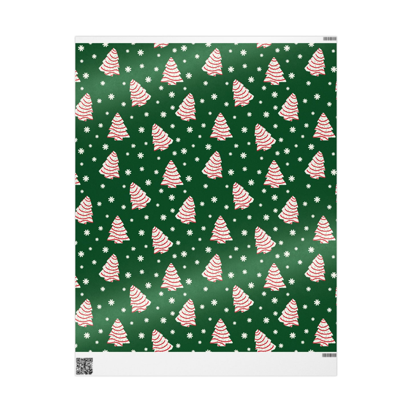 Christmas Cakes and Snowflakes Wrapping Paper