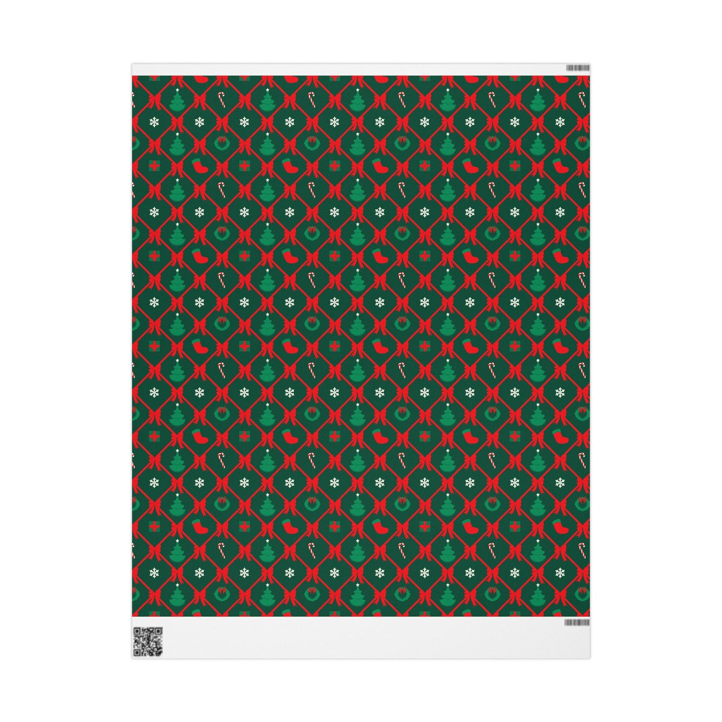 Classic Christmas Ribbon Lattice Wrapping Paper