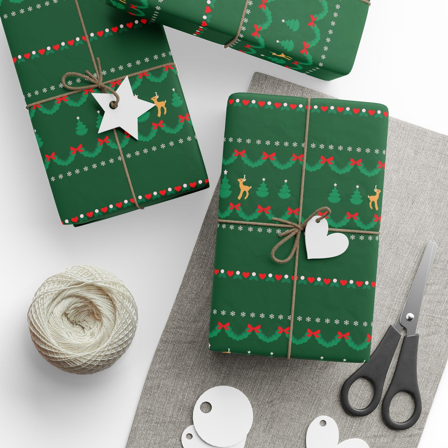 Reindeer Fair Isle Wrapping Paper