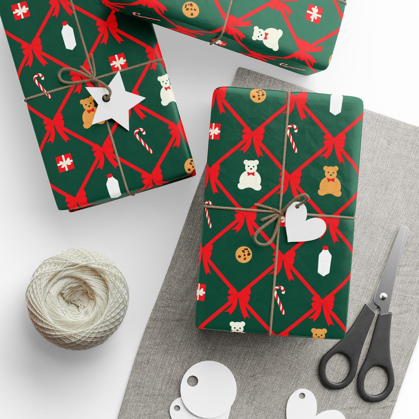 Christmas and Cookies Ribbon Lattice Wrapping Paper