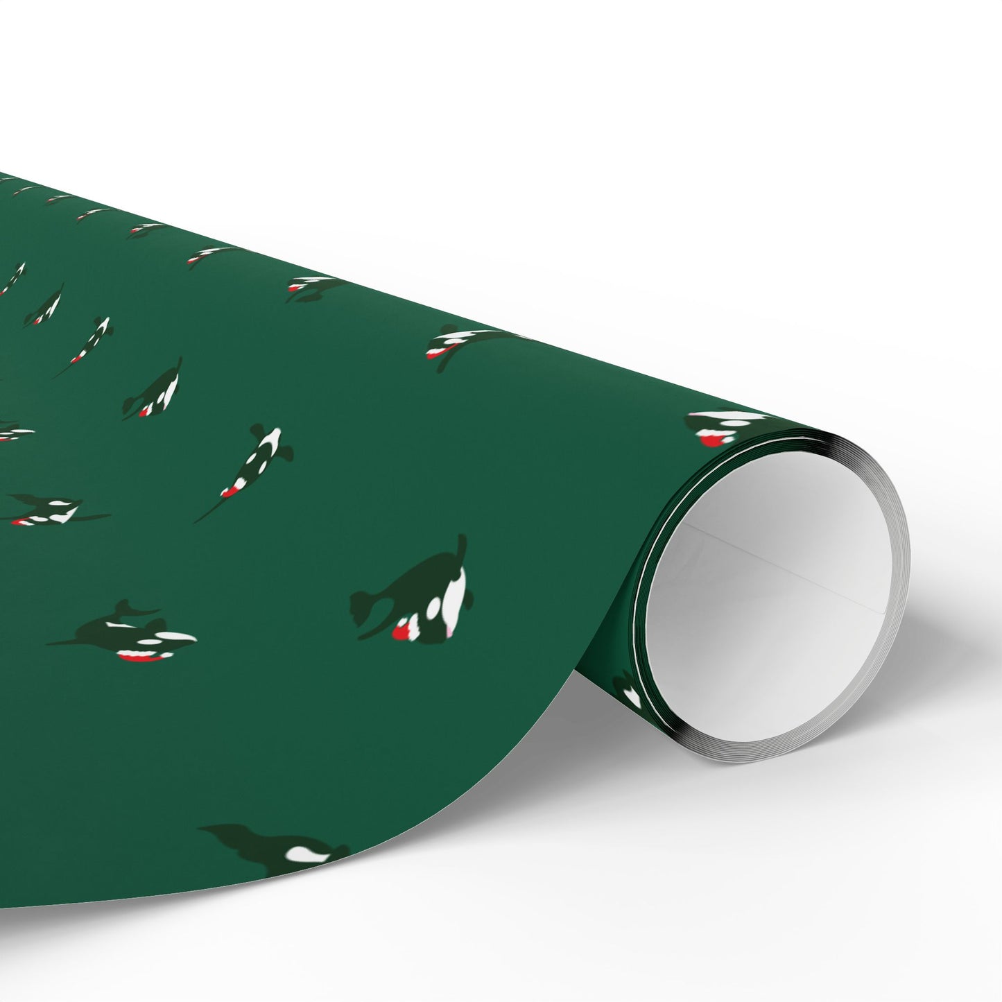 Killer Whales and Santa Hats Wrapping Paper