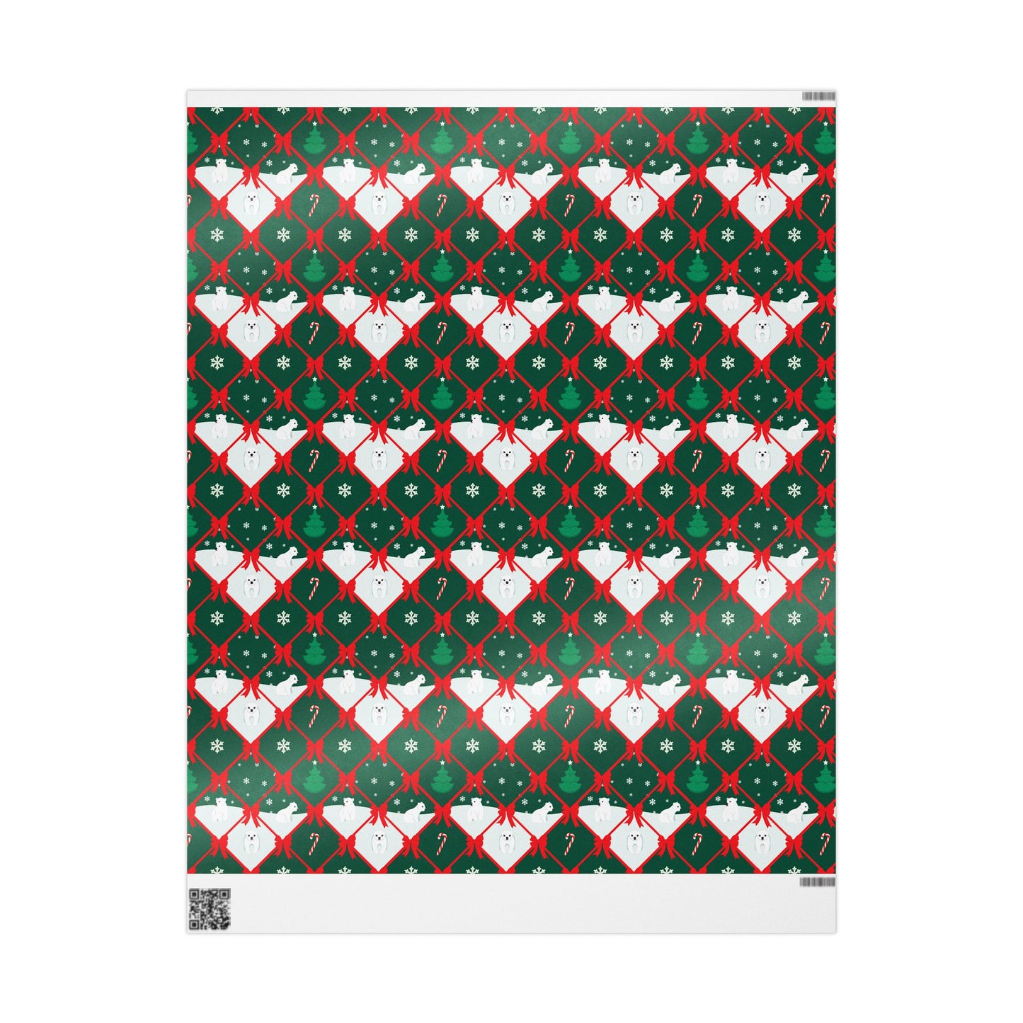 North Pole Ribbon Lattice Wrapping Paper