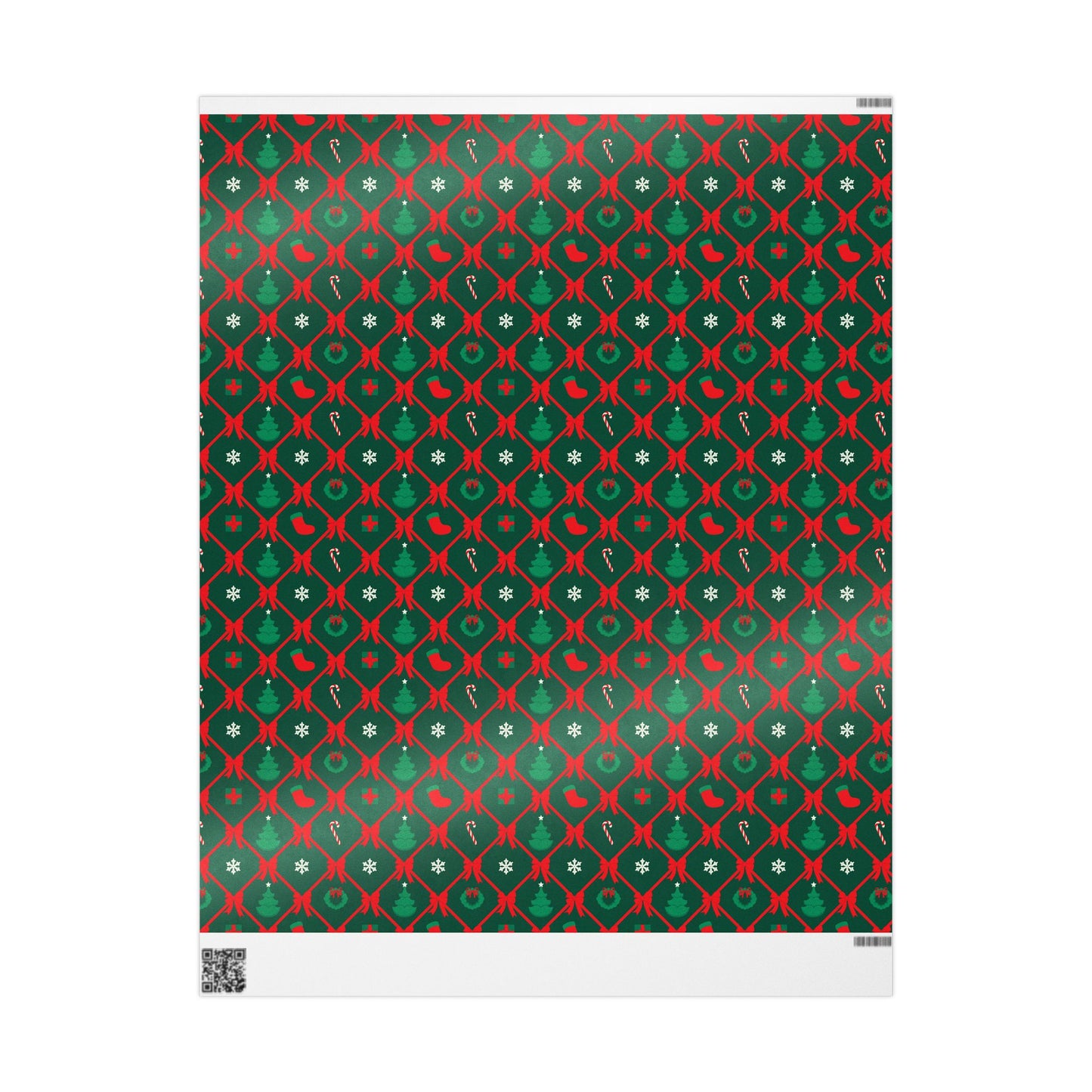 Classic Christmas Ribbon Lattice Wrapping Paper
