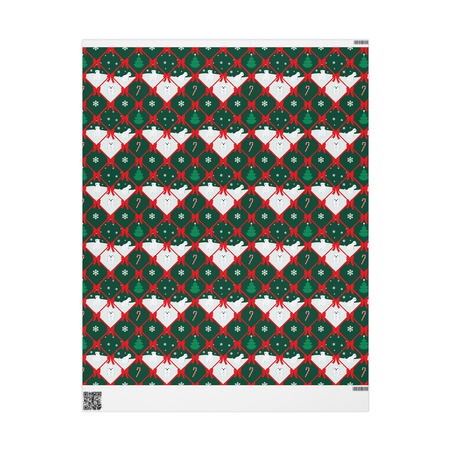 North Pole Ribbon Lattice Wrapping Paper