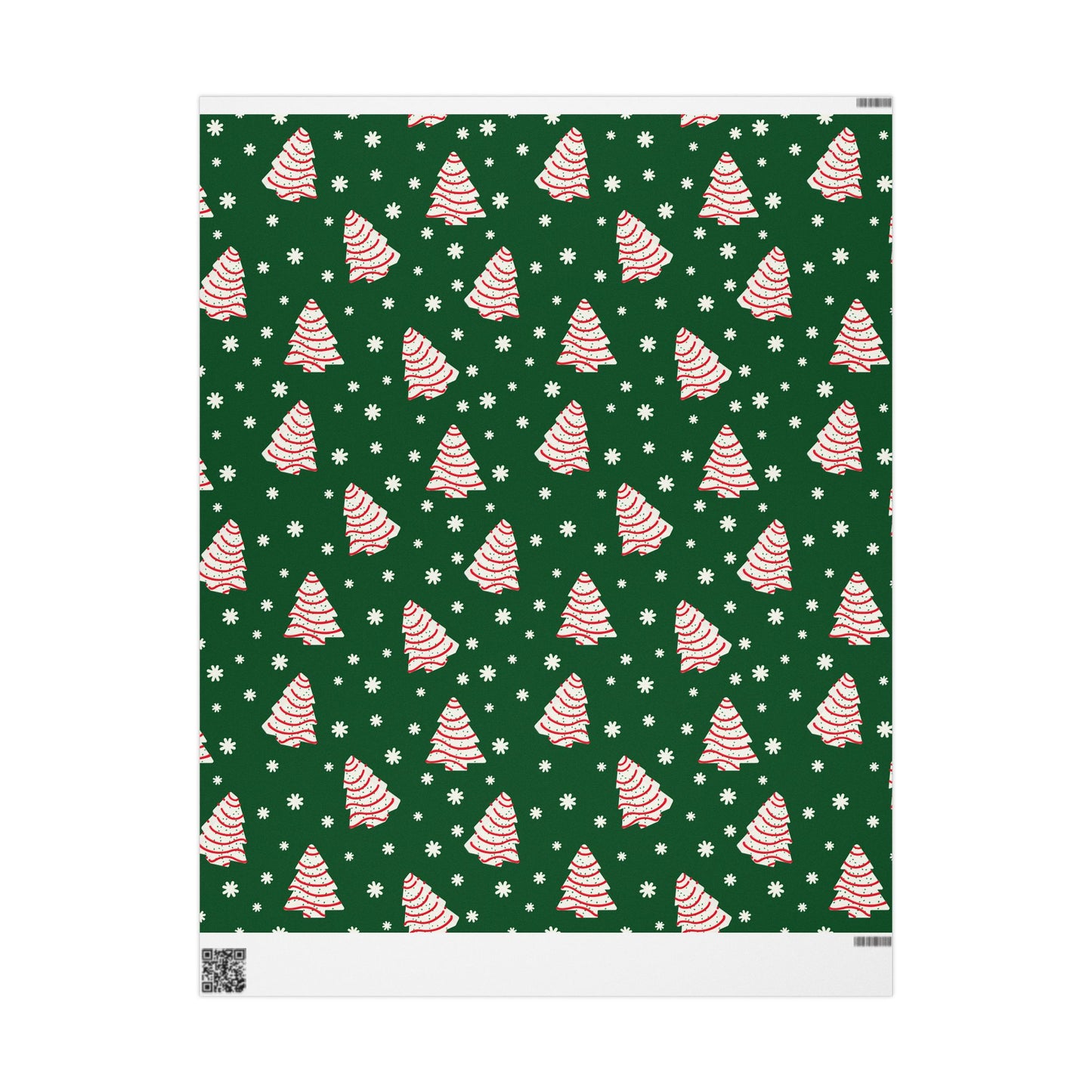 Christmas Cakes and Snowflakes Wrapping Paper