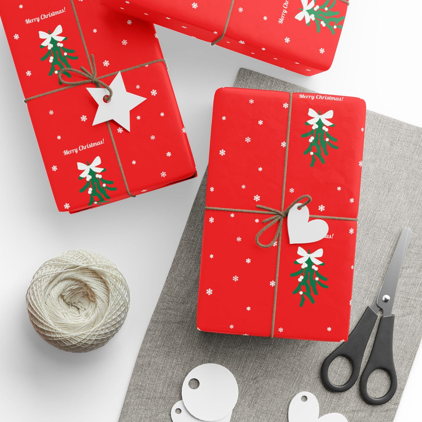 Merry Christmas Mistletoe Wrapping Paper