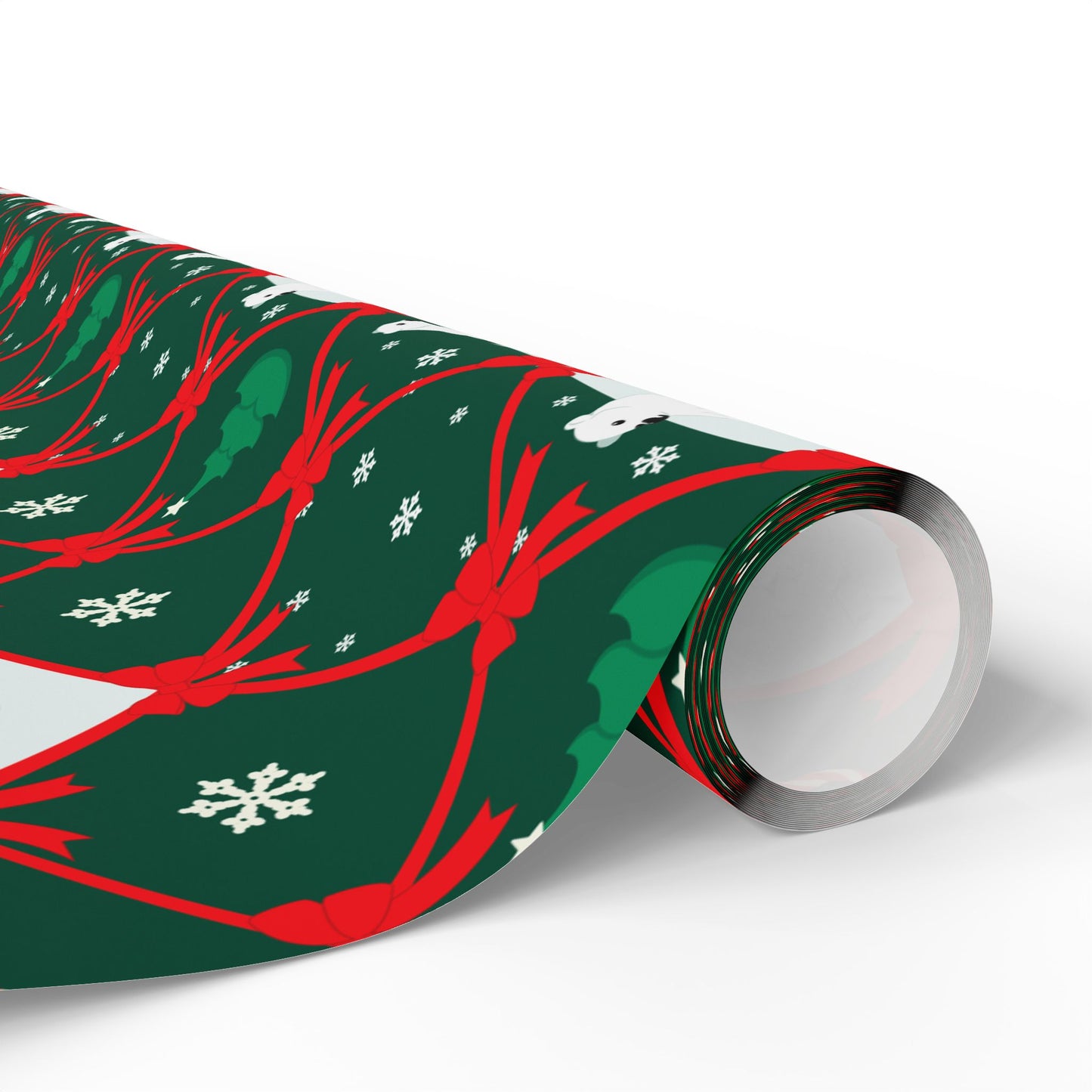 North Pole Ribbon Lattice Wrapping Paper
