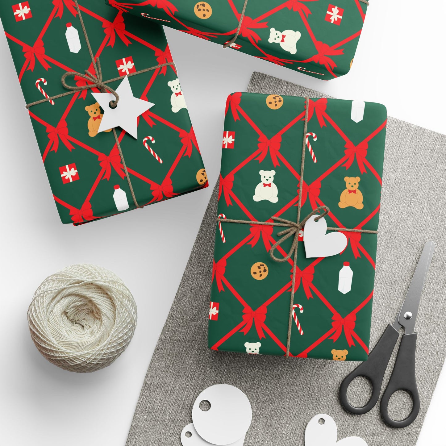 Christmas and Cookies Ribbon Lattice Wrapping Paper