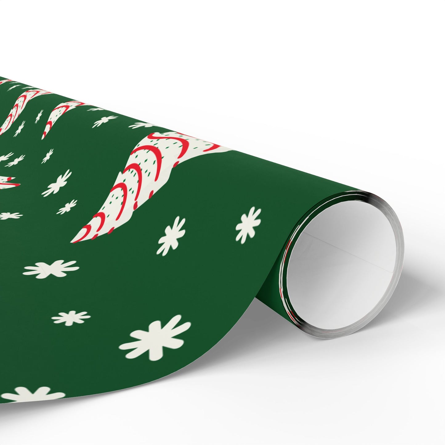 Christmas Cakes and Snowflakes Wrapping Paper