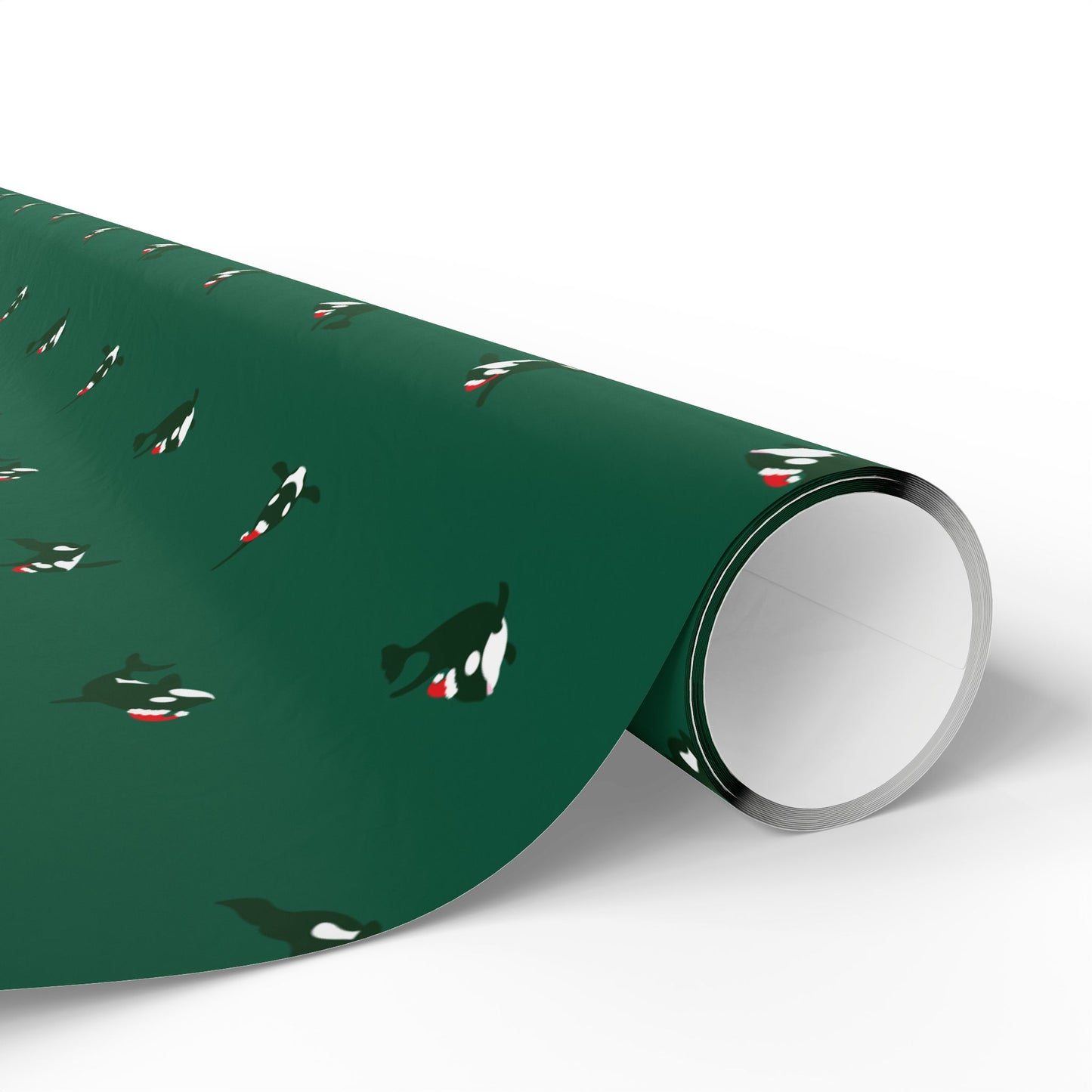 Killer Whales and Santa Hats Wrapping Paper